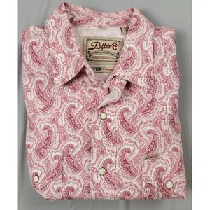 Rafter C Cowboy Collection Pro Flex 45 Red Paisley Pearl Snap Shirt Size XL